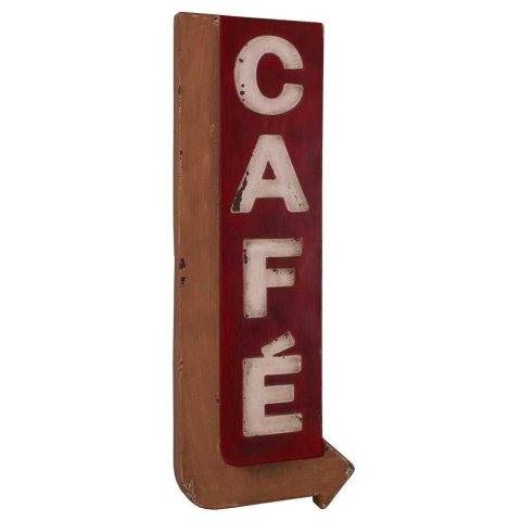 Plaque métal Café rouge 