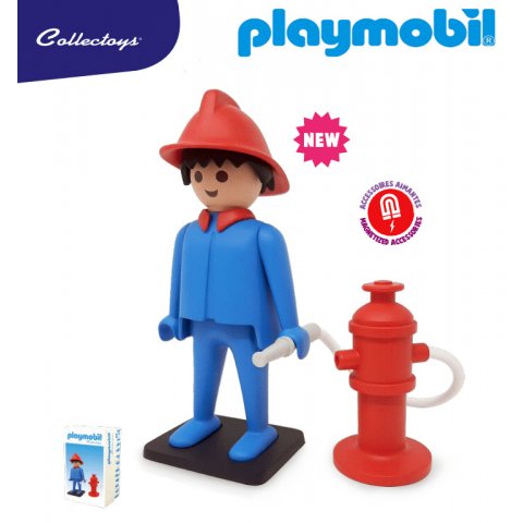 Figurine Résine Plastoy Playmobil Pompier 21 cm