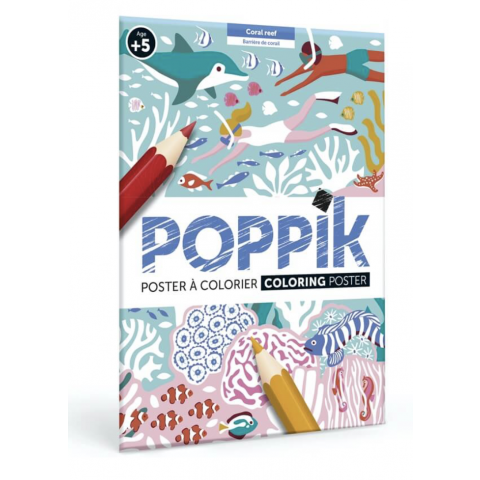 Poster géant à colorier POPPIK - Mers tropicales