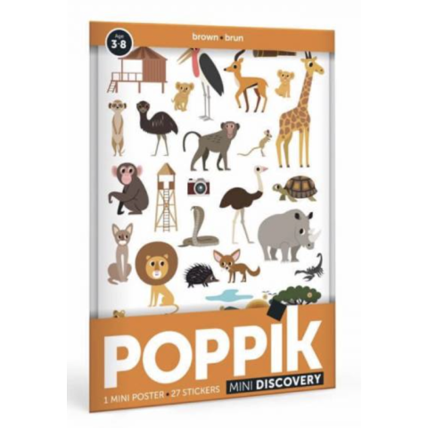 Poster mini-discovery en stickers - POPPIK - Brun