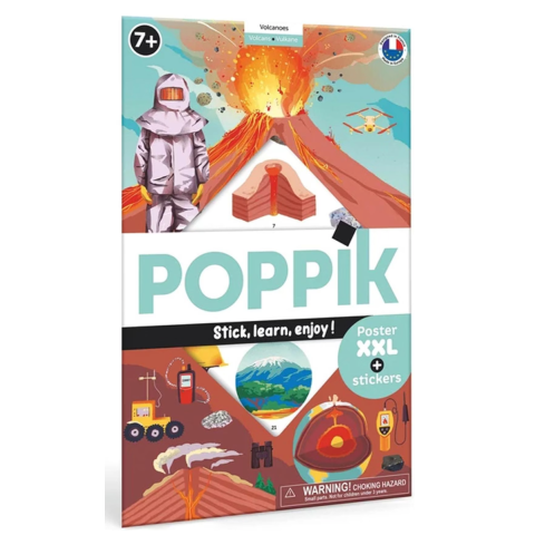 Poster XXL + stickers - POPPIK - LES VOLCANS