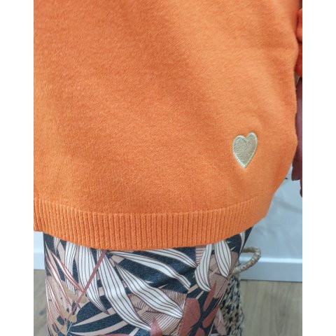 Pull oversize petit coeur or