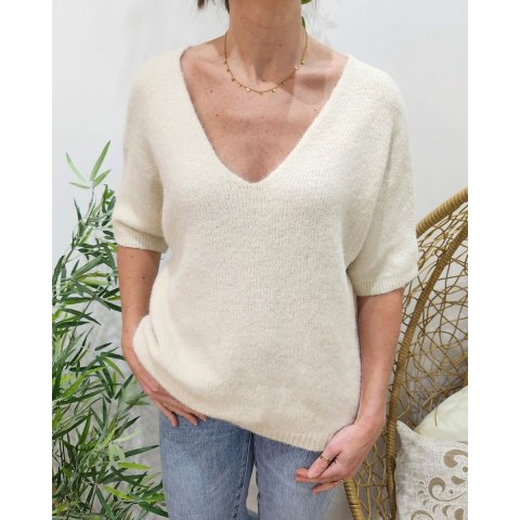 Pull femme manches courtes Auxane