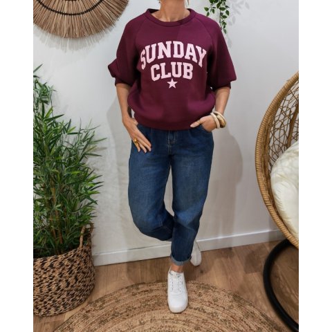 Sweat femme manches courtes Sunday Club