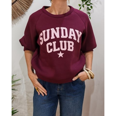 Sweat femme manches courtes Sunday Club