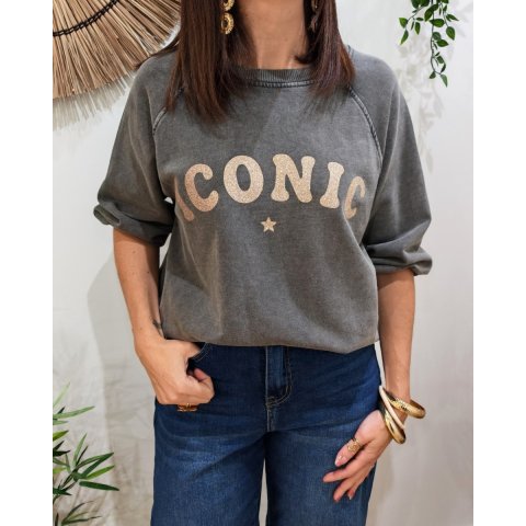 Sweat femme manches courtes ICONIC étoile
