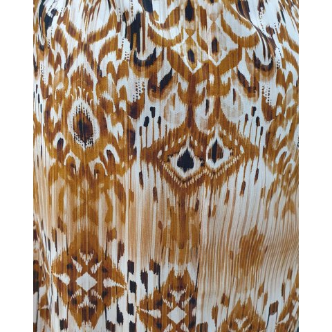 Robe fluide oversize camel motif ethnique 
