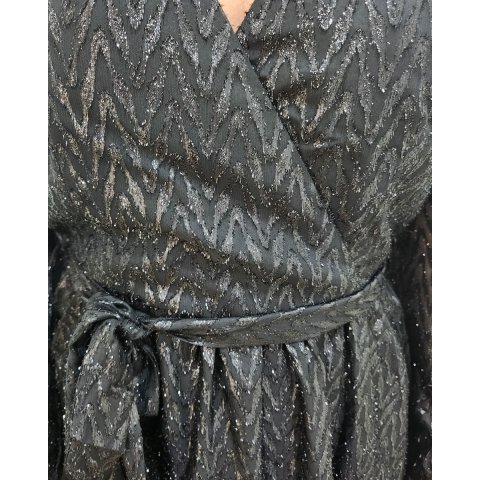 Robe femme noire pailettes argentés Adéla