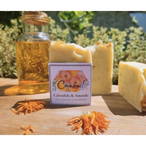 Savon artisanal bio CANON Calendula & Amande – savon extra doux - sans huiles esssentielles