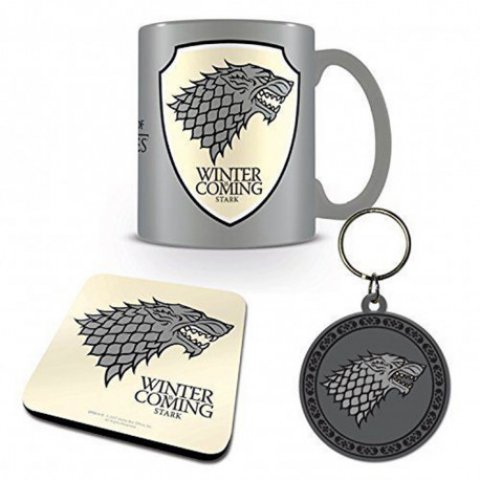 Set Game of Thrones Mug sous verre et porte-clés Stark