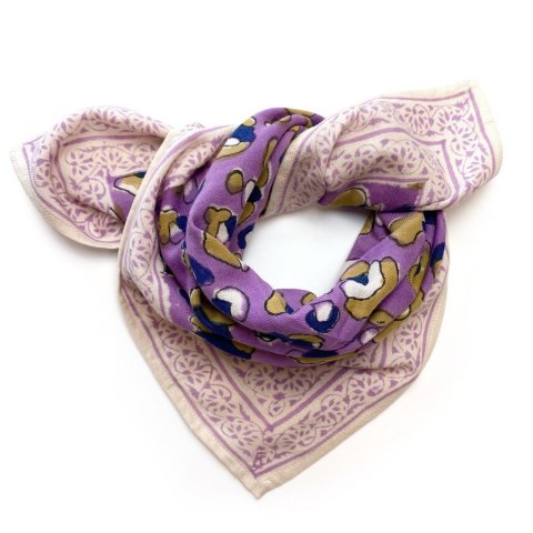 Small foulard Manika "Graou" violet - APACHES x Little & Tall