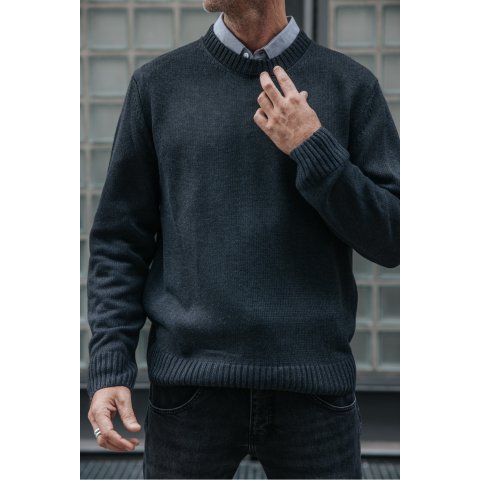 Pull col rond Homme Freeman T.Porter Solino Charcoal 