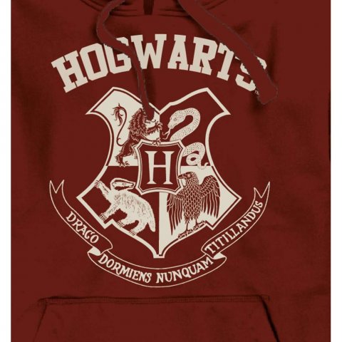 Sweat Harry Potter Hogwarts bordeaux à capuche - 264452