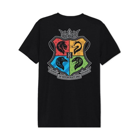 T-shirt Harry Potter noir Hogwarts colors