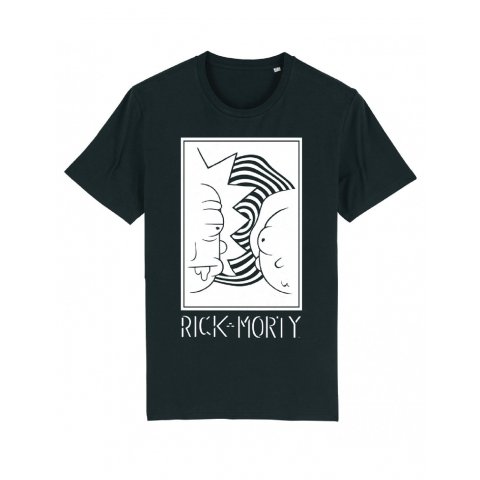 T-shirt Rick et Morty black and white