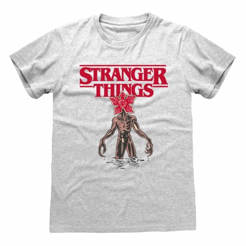 T-shirt Stranger Things Demogorgon gris