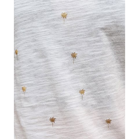T-Shirt blanc palmier doré