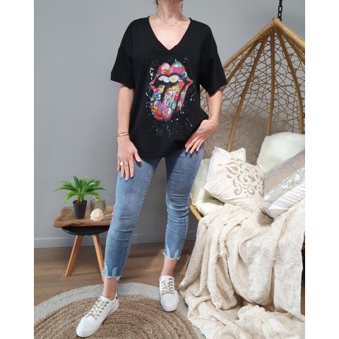 T-Shirt oversize mouth multicolore