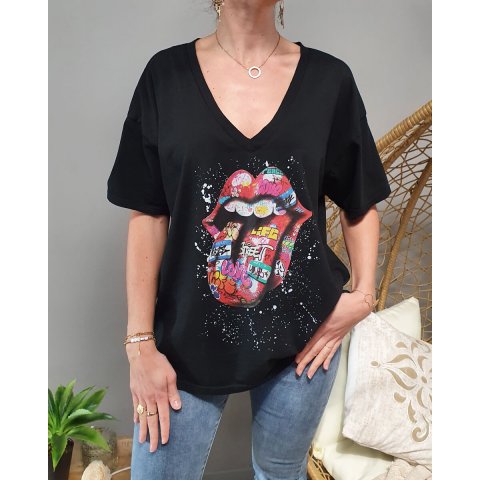 T-Shirt oversize mouth multicolore