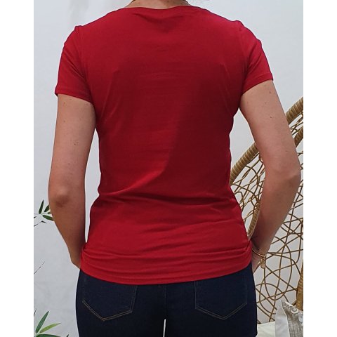 T-Shirt rouge bordeaux Oohlala doré