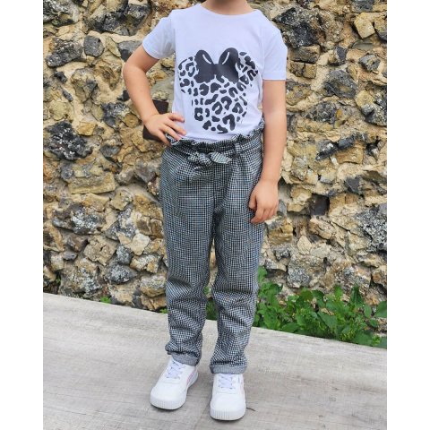 T-shirt enfant blanc Minnie imprimé jaguar