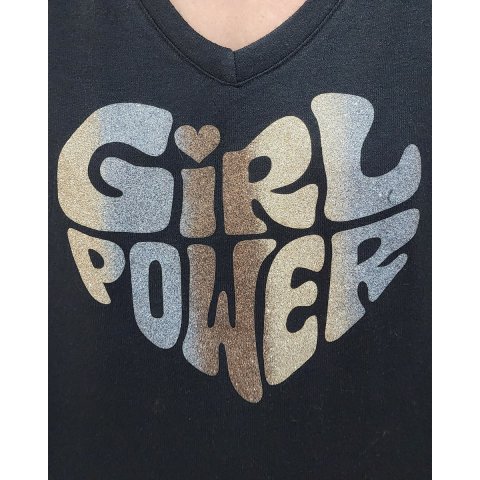 T-shirt Girl Power paillettes
