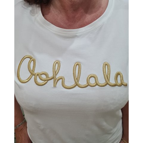 T-Shirt grande taille blanc Oohlala doré