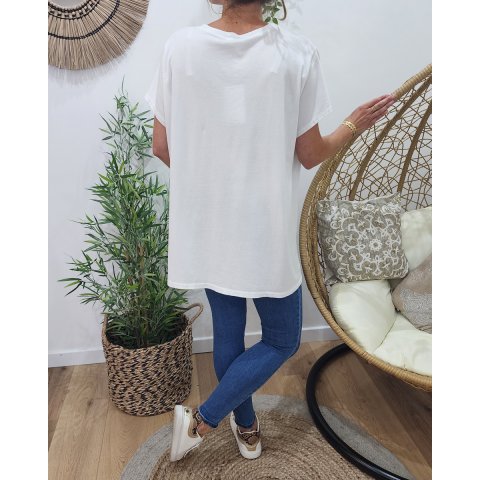 T-shirt femme Oversize blanc Oohlala