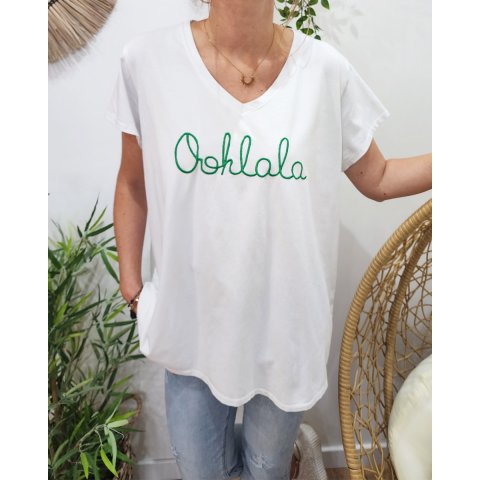 T-shirt femme Oversize blanc Oohlala