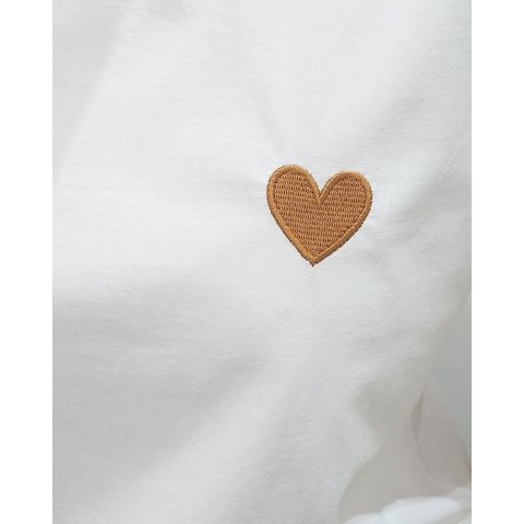 T-Shirt blanc coeur taille unique