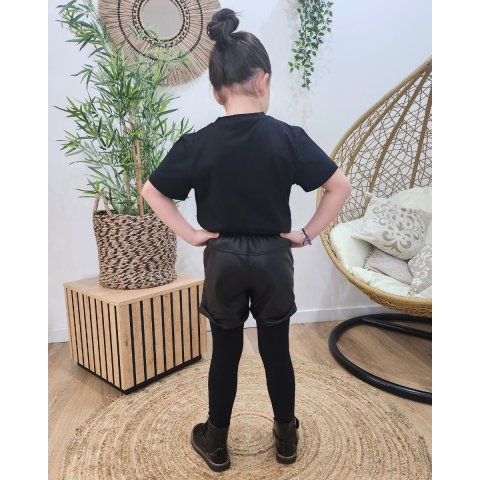 T-Shirt enfant noir broderie bichette dorée