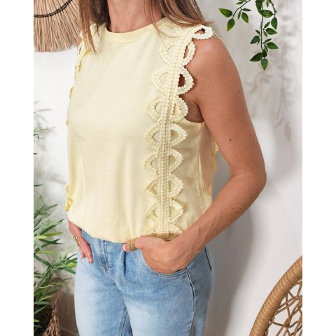 Top femme jaune élastiqué Diana