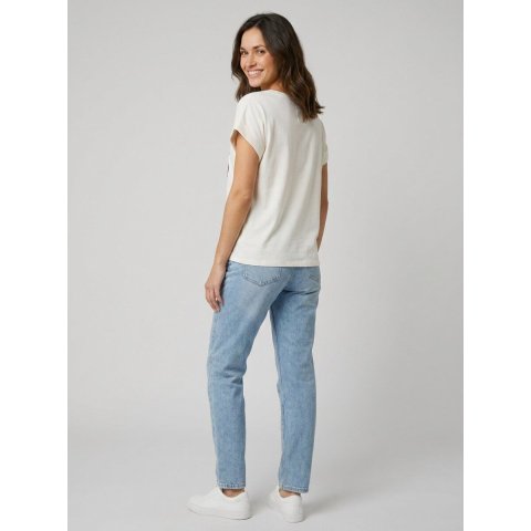 T-shirt femme uni col V Connasse arc en ciel