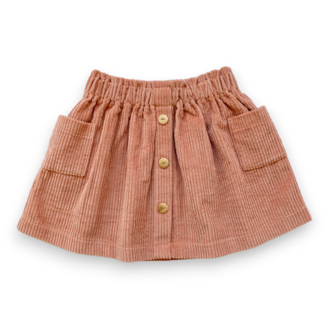Jupe TALLA en velours pêche fille - Apaches Collections
