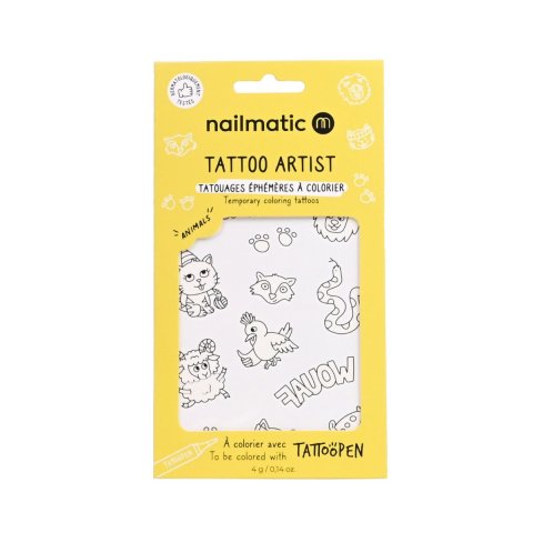 Planche de tatouage à colorier - Animaux - Nailmatic