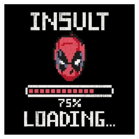 Tee-Shirt Deadpool Insult Loading noir et rose