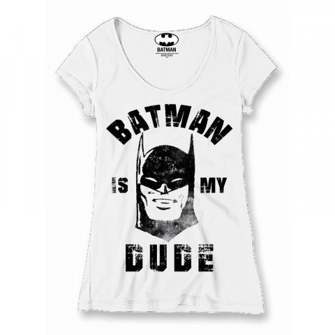 Tee Shirt Femme Blanc Batman is my Dude Batman 