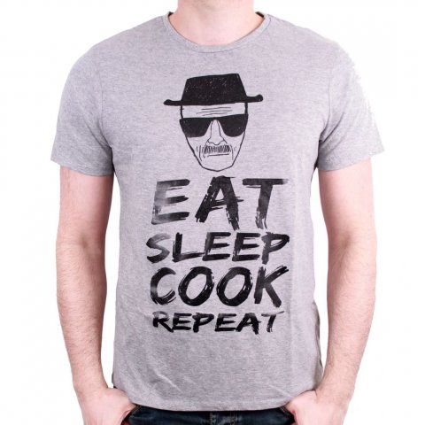 Tee-Shirt Gris Eat Sleep Cook Breaking Bad