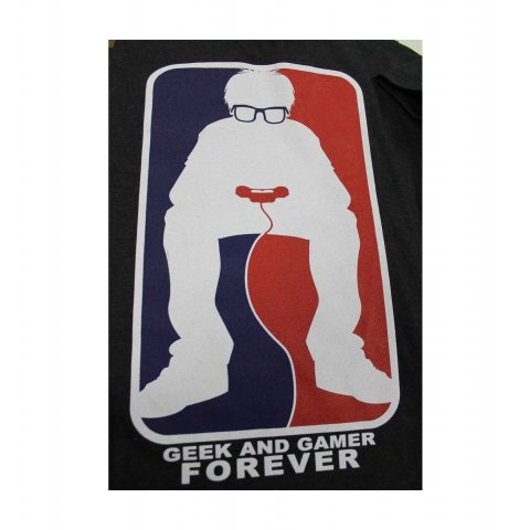 Tee-Shirt Gris Geek And Gamer Forever Geek