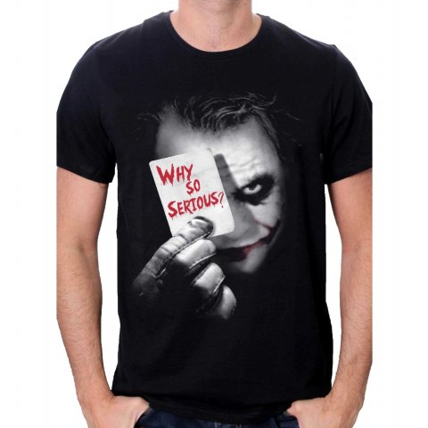 Tee Shirt Noir Joker Why So Serious Batman 