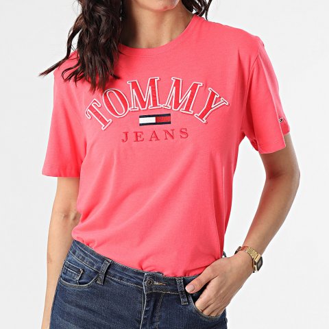 Tee Shirt Femme Relaxed College  Rose Corail 