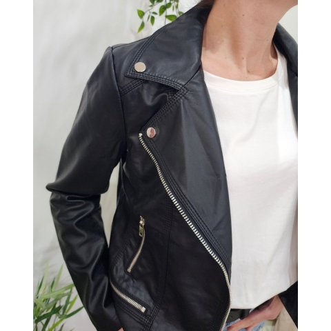 Perfecto femme noir simili