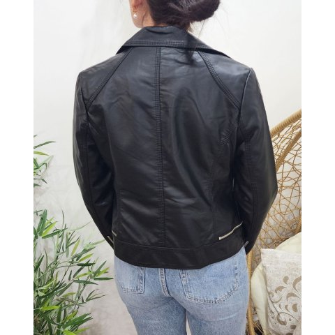 Perfecto femme noir simili