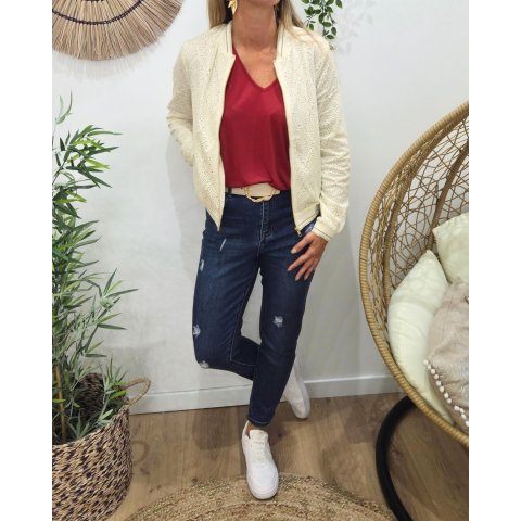 Bombers beige dentelle