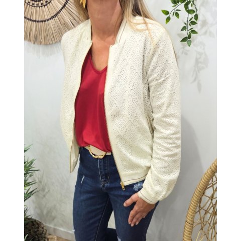 Bombers beige dentelle