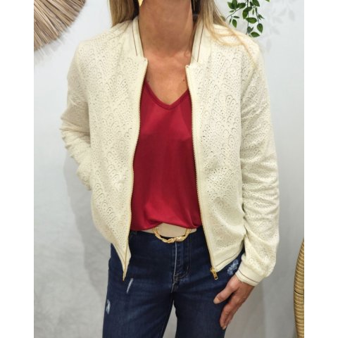 Bombers beige dentelle