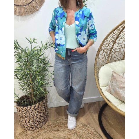 Bombers femme bleu et vert Eneka