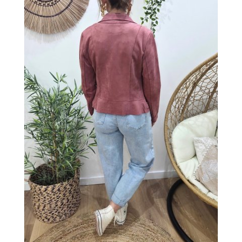 Perfecto femme fin suédine bois de rose