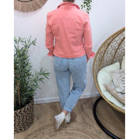 Veste femme en jean corail