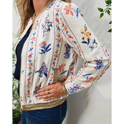Bombers femme corail et bleu Gaudia